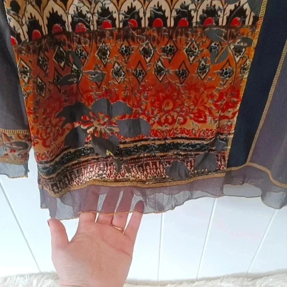 Tribal Brand Velvet + Mesh Top - Picture 6 of 7